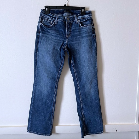 Silver Jeans Womens Elyse Slim Boot Mid Rise Blue Denim Western SZ 29 29X30 - Picture 1 of 7